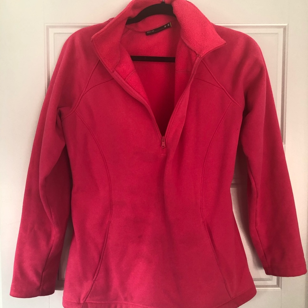 PINK UNDER ARMOUR ATHLETIC QUARTER ZIP